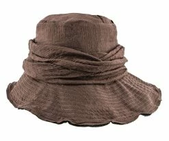 Birdie - Jeanne Simmons Wine Nylon Wide Brim Hat - 4006