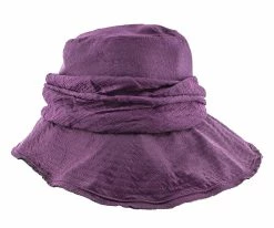 Birdie - Jeanne Simmons Wine Nylon Wide Brim Hat - 4006