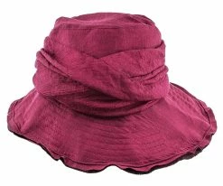 Birdie - Jeanne Simmons Wine Nylon Wide Brim Hat - 4006