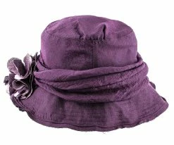 Birdie - Jeanne Simmons Wine Nylon Wide Brim Hat - 4006