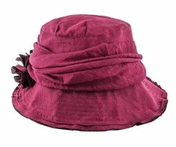 Birdie - Jeanne Simmons Wine Nylon Wide Brim Hat - 4006