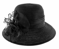 Men Black Flower - Jeanne Simmons Cream Poly Bucket Hat - 6454