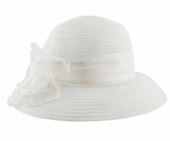 Men Black Flower - Jeanne Simmons Cream Poly Bucket Hat - 6454