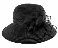 Men Black Flower - Jeanne Simmons Cream Poly Bucket Hat - 6454
