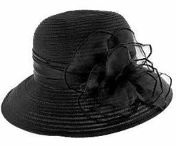 Men Black Flower - Jeanne Simmons Cream Poly Bucket Hat - 6454