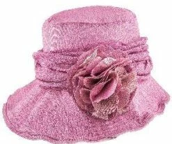 Birdie - Jeanne Simmons Wine Nylon Wide Brim Hat - 4006