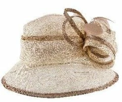 Bucket Bow - Jeanne Simmons Natural Sinamay Bucket Hat - 6425 Men
