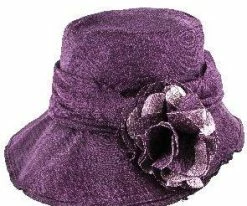 Birdie - Jeanne Simmons Wine Nylon Wide Brim Hat - 4006