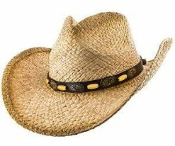 Natural Western - Jeanne Simmons Natural Raffia Straw Cowboy Hat - 3476