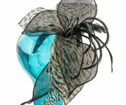 Promo ๐งจ Men Wings - Jeanne Simmons Animal Print Sinamay Fascinator Hat - 4414 ๐ 9 Men Wings - Jeanne Simmons Animal Print Sinamay Fascinator Hat - 4414