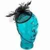Men Rose - Jeanne Simmons Black Sinamay Fascinator Hat - 4435