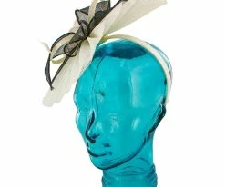Dish - Jeanne Simmons Cream/Black Sinamay Fascinator Hat - 4436