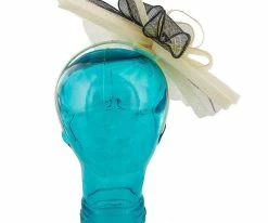 Dish - Jeanne Simmons Cream/Black Sinamay Fascinator Hat - 4436