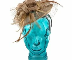 Promo โจ Feather - Jeanne Simmons Taupe Sinamay Fascinator Hat - 4396 Men ๐คฉ 21 Feather - Jeanne Simmons Taupe Sinamay Fascinator Hat - 4396 Men