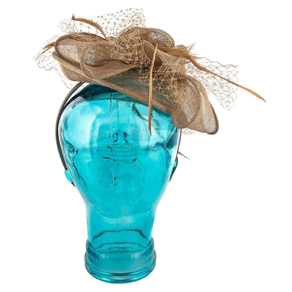 Promo โจ Feather - Jeanne Simmons Taupe Sinamay Fascinator Hat - 4396 Men ๐คฉ 13 Feather - Jeanne Simmons Taupe Sinamay Fascinator Hat - 4396 Men