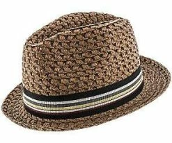 Men Poker - Jeanne Simmons Toyo Straw Stingy Brim Fedora Hat - 6926