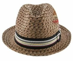 Men Poker - Jeanne Simmons Toyo Straw Stingy Brim Fedora Hat - 6926
