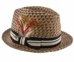 Men Poker - Jeanne Simmons Toyo Straw Stingy Brim Fedora Hat - 6926