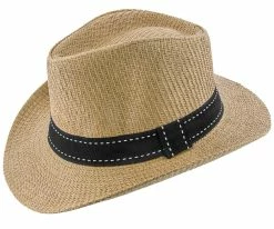 Flash Sale โ Men Tip - Jeanne Simmons Toyo Straw Fedora Hat - 6800 ๐ 21 Men Tip - Jeanne Simmons Toyo Straw Fedora Hat - 6800