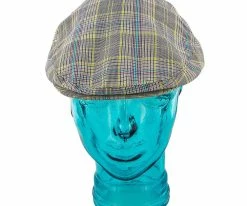 Spring - Jeanne Simmons Poly Adjustable Neon Plaid Ivy Cap - 6803 Men