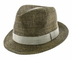 Shell - Jeanne Simmons Toyo Straw Trilby Fedora Hat - 6802 Men