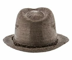 Men Tribal - Jeanne Simmons Natural Toyo Straw Trilby Fedora Hat - 6744