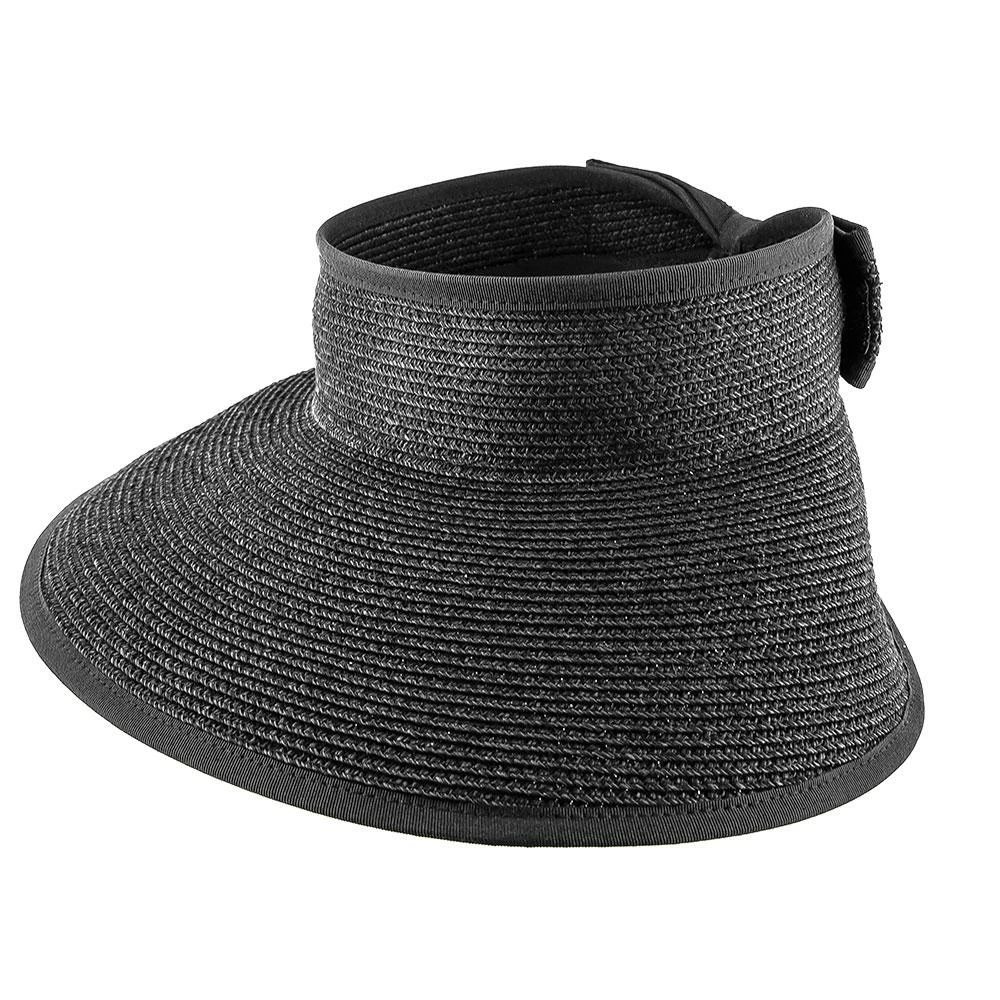 Best Sale ๐ Men Roll Up - Jeanne Simmons Black Toyo Straw Black Roll Up Visor Hat - 6202 โค๏ธ 2 Men Roll Up - Jeanne Simmons Black Toyo Straw Black Roll Up Visor Hat - 6202