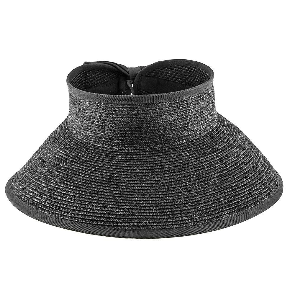 Best Sale ๐ Men Roll Up - Jeanne Simmons Black Toyo Straw Black Roll Up Visor Hat - 6202 โค๏ธ 3 Men Roll Up - Jeanne Simmons Black Toyo Straw Black Roll Up Visor Hat - 6202