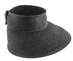 Best Sale ๐ Men Roll Up - Jeanne Simmons Black Toyo Straw Black Roll Up Visor Hat - 6202 โค๏ธ 9 Men Roll Up - Jeanne Simmons Black Toyo Straw Black Roll Up Visor Hat - 6202