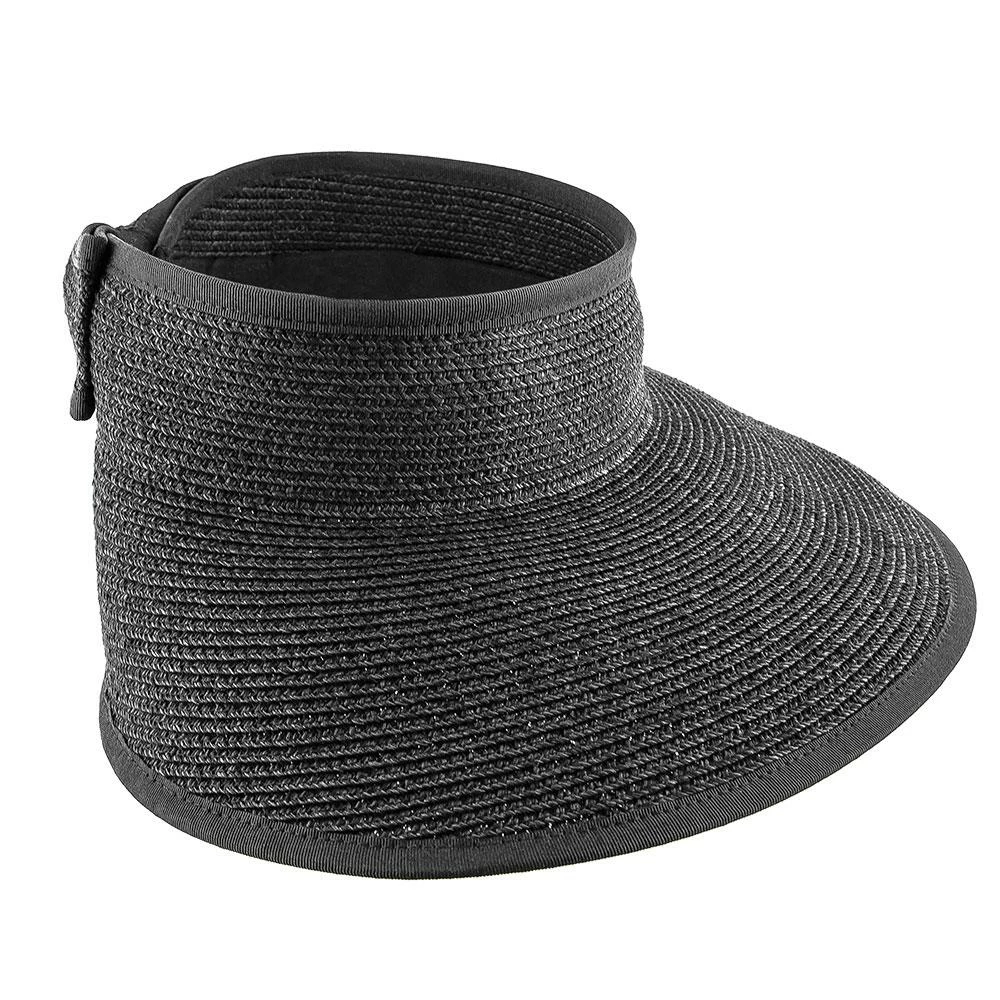 Best Sale ๐ Men Roll Up - Jeanne Simmons Black Toyo Straw Black Roll Up Visor Hat - 6202 โค๏ธ 4 Men Roll Up - Jeanne Simmons Black Toyo Straw Black Roll Up Visor Hat - 6202
