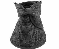 Best Sale ๐ Men Roll Up - Jeanne Simmons Black Toyo Straw Black Roll Up Visor Hat - 6202 โค๏ธ 11 Men Roll Up - Jeanne Simmons Black Toyo Straw Black Roll Up Visor Hat - 6202