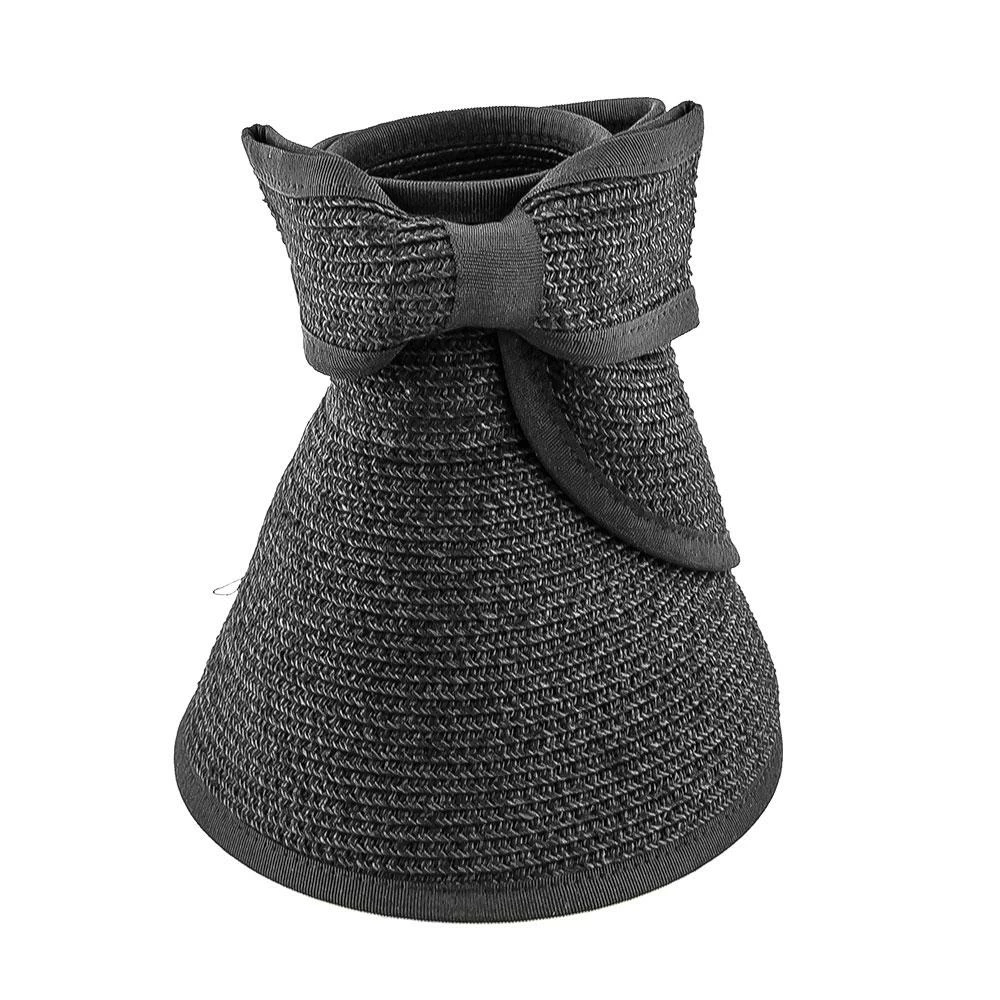 Best Sale ๐ Men Roll Up - Jeanne Simmons Black Toyo Straw Black Roll Up Visor Hat - 6202 โค๏ธ 6 Men Roll Up - Jeanne Simmons Black Toyo Straw Black Roll Up Visor Hat - 6202