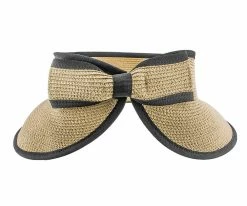 Men Roll Up - Jeanne Simmons Natural Toyo Straw Roll Up Visor Hat - 6200