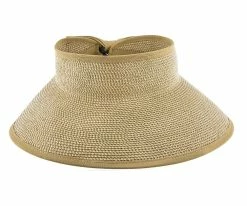 Outlet โ๏ธ Roll Up - Jeanne Simmons Tan/Tweed Toyo Straw Tan Tweed Roll Up Visor Hat - 6204 Men ๐ 8 Roll Up - Jeanne Simmons Tan/Tweed Toyo Straw Tan Tweed Roll Up Visor Hat - 6204 Men