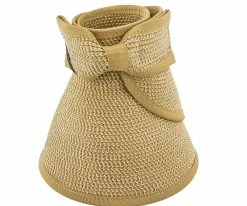 Outlet โ๏ธ Roll Up - Jeanne Simmons Tan/Tweed Toyo Straw Tan Tweed Roll Up Visor Hat - 6204 Men ๐ 11 Roll Up - Jeanne Simmons Tan/Tweed Toyo Straw Tan Tweed Roll Up Visor Hat - 6204 Men