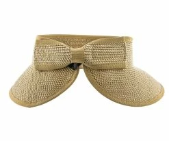 Outlet โ๏ธ Roll Up - Jeanne Simmons Tan/Tweed Toyo Straw Tan Tweed Roll Up Visor Hat - 6204 Men ๐ 10 Roll Up - Jeanne Simmons Tan/Tweed Toyo Straw Tan Tweed Roll Up Visor Hat - 6204 Men