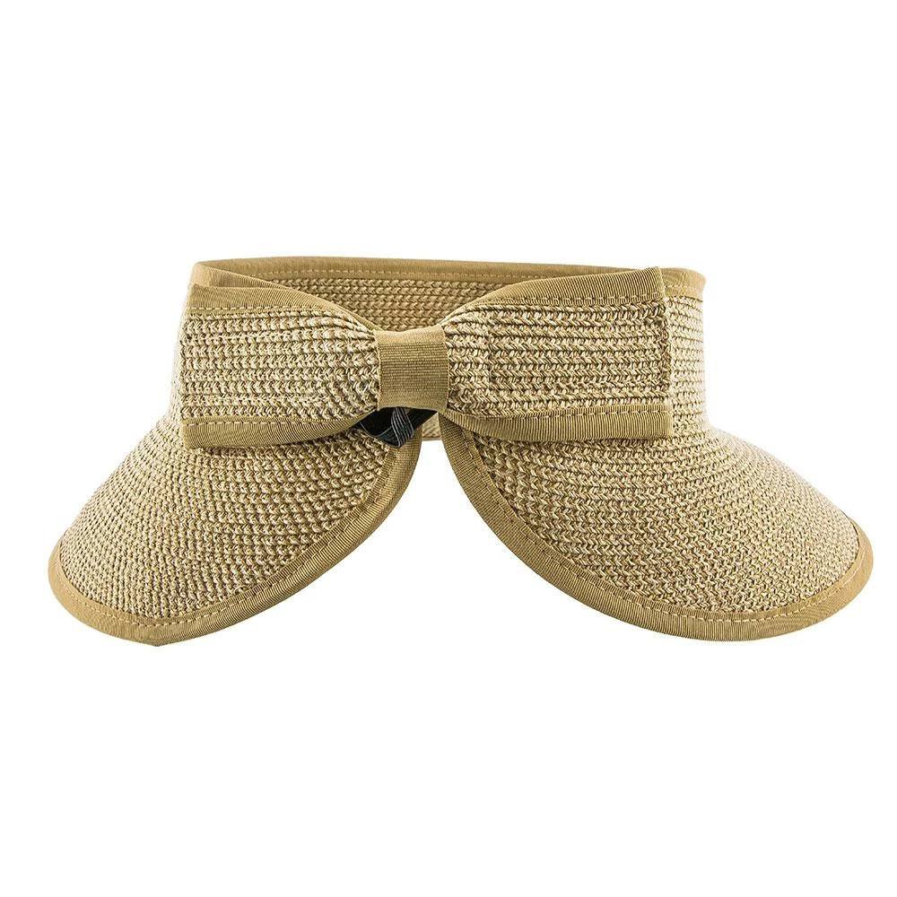 Outlet โ๏ธ Roll Up - Jeanne Simmons Tan/Tweed Toyo Straw Tan Tweed Roll Up Visor Hat - 6204 Men ๐ 5 Roll Up - Jeanne Simmons Tan/Tweed Toyo Straw Tan Tweed Roll Up Visor Hat - 6204 Men