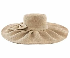 Men Bow Fancy - Jeanne Simmons Tan Wide Brim Hat - 1999