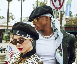 Bamboo Hawker - Kangol Black 8 Panel Flat Cap