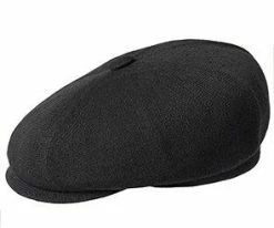 Bamboo Hawker - Kangol Black 8 Panel Flat Cap