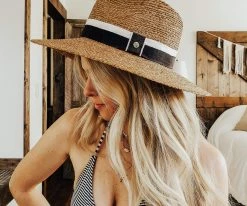 Men South Beach - Walrus Hats Natural Raffia Straw Fedora Hat