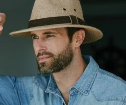 Dorfman Pacific Men Earth Ranger - DPC Camel Hemp Safari Hat