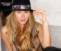 Men Walrus Hats Castle Black Fedora Hat W/ Festival Bands