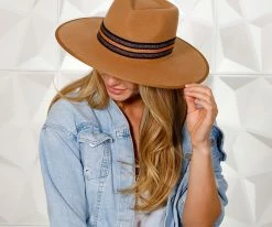 Walrus Hats Castle Brown Fedora Hat W/ Festival Bands Men