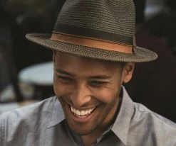 New ๐ Men The City - Scala Black Paper Braid Fedora Hat ๐ 18 Men The City - Scala Black Paper Braid Fedora Hat