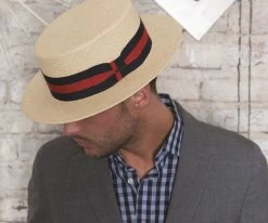 Navigator - Scala P369 Natural Panama Straw Boater Skimmer Hat