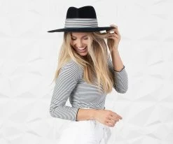 Men Walrus Hats Castle Black Fedora Hat W/ Festival Bands