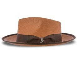 Men Bhutan - Santana Brown Panama Straw Fedora Hat