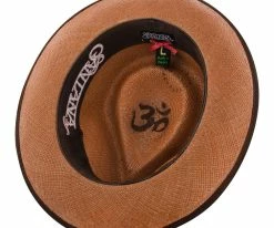 Men Bhutan - Santana Brown Panama Straw Fedora Hat