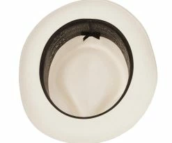 Borealis - Santana Ivory Shantung Straw Fedora Hat Men